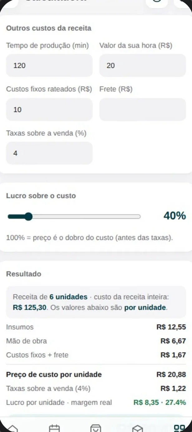 Tela de Calculadora do UnityX Core